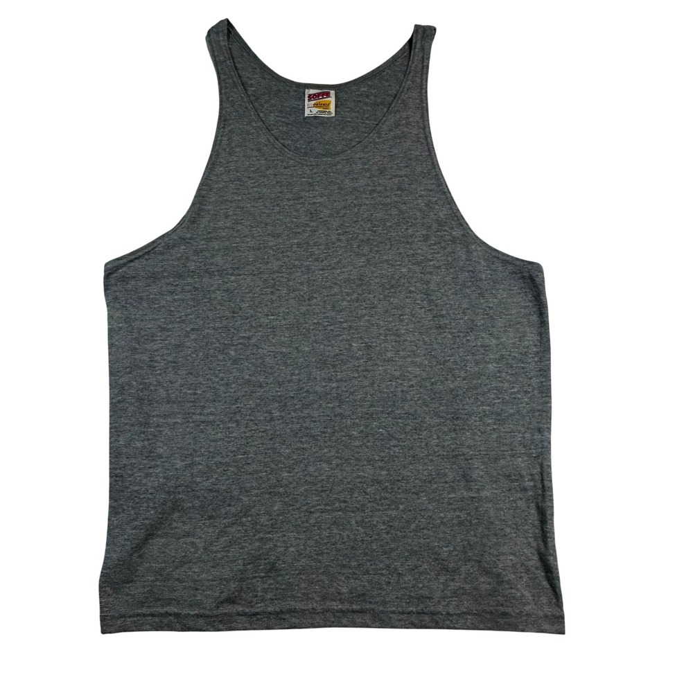 Vintage‎ Soffe Mens Dri-Release Performance Tank Top Charcoal Grey Heather Large